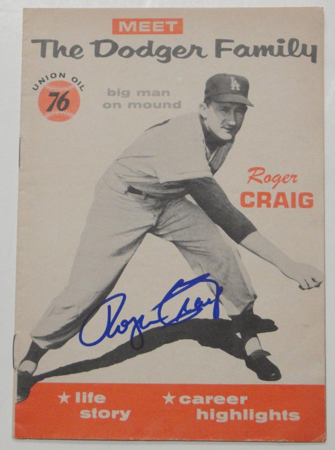 Roger Craig Hand Signed Autographed 1960 The Dodger Family Program 5x7 w/COA