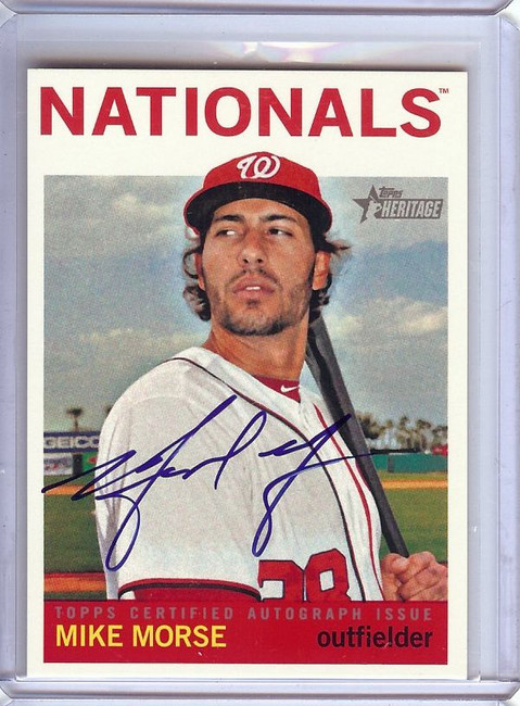 Mike Morse 2013 Topps Heritage Real One Auto Autograph Nationals #ROA-MM