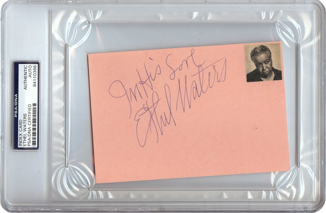 Ethel Waters Signed Autographed 4X6 Index Card Vintage 1969 Auto PSA/DNA Encased