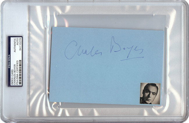 Charles Boyer Signed Autographed 4X6 Index Card 1966 Vintage Auto PSA/DNA