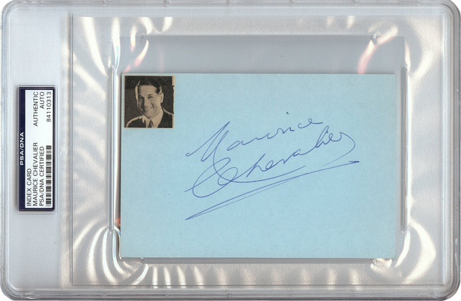 Maurice Chevalier Signed Autographed 4X6 Index Card Vintage 1965 Auto PSA/DNA