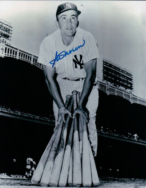 Irv Noren Signed 8X10 Photo Autograph New York Yankees w/Bats Auto COA Blue Ink