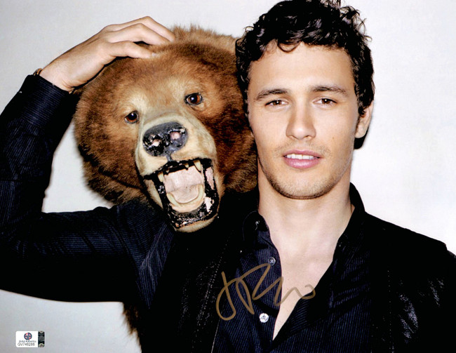 James Franco Signed Autographed 11X14 Photo Young Holding Bear Head GV746286