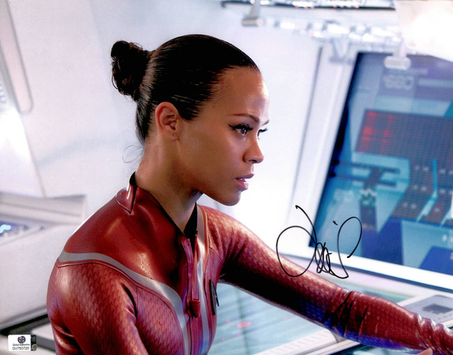 Zoe Saldana Signed Autographed 11X14 Photo Star Trek Uhura Sitting GV750720