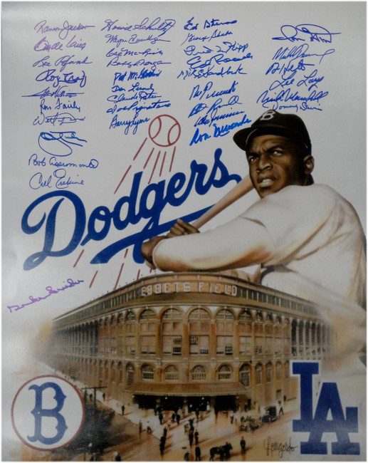 Duke Snider Claude Osteen Lacy Fairly Bill Russell Erskine 16x20 Signed Dodgers