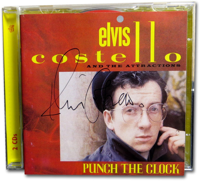 Elvis Costello Signed Autographed Album Cover w/Record Punch the