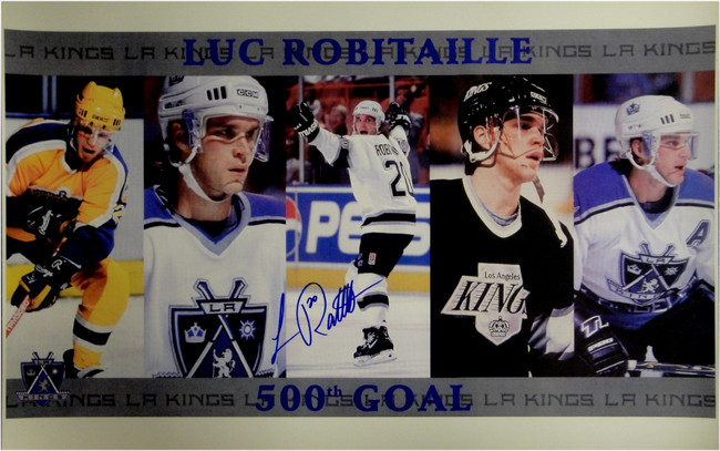 Luc Robitaille Signed Autographed 16x24 Photo 500th Goal Los Angeles Kings JSA