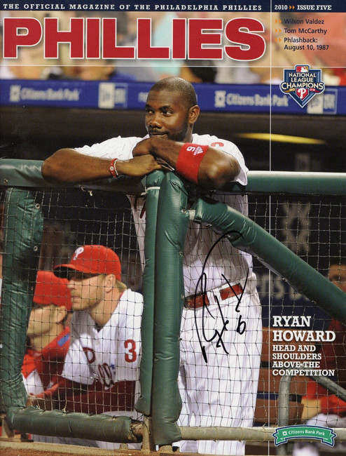 Ryan Howard Signed Autographed 2010 Team Magazine Philadelphia Phillies COA