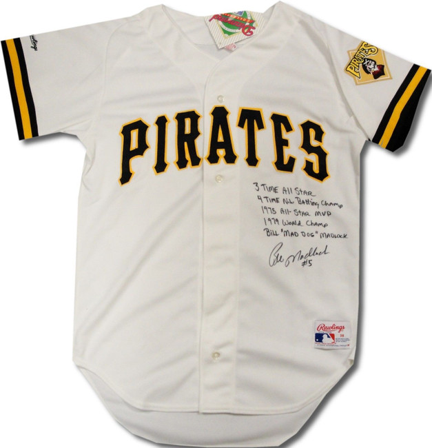 Bill Madlock Hand Signed Autographed Pirates Jersey With Multi Stats + COA