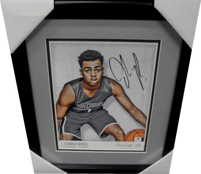 D'Angelo Russell Hand Signed Autographed 8x10 Photo Los Angeles Lakers Framed GA