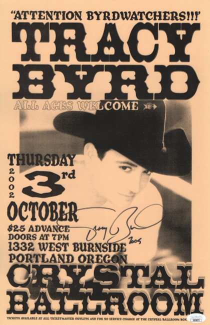Tracy Byrd Signed Autographed 11X17 Poster 2002 Concert Poster JSA GG68073