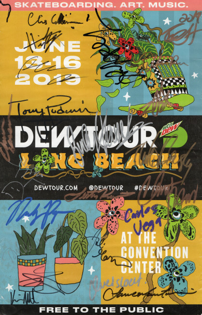 2019 Dew Tour Skateboarding Autographed 11X17 Poster Beasley Colbourn GV910468