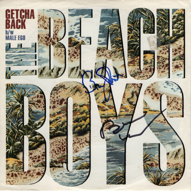 Bruce Johnston Brian Wilson Autographed 45 Record Sleeve Beach Boys JSA HH37471