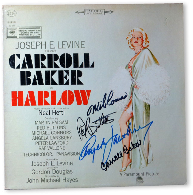 Harlow Cast Signed Autographed Album Cover Buttons Baker Lansbury JSA HH37382