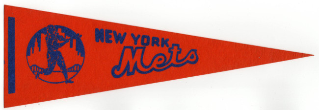 New York Mets Unsigned Vintage Mini Felt Pennant 1980s