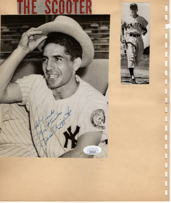 Phil Rizzuto Signed Autographed Vintage Scrapbook Page Cut Yankees JSA II35135