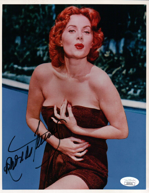 Rhonda Fleming Signed Autographed 8X10 Photo Wrapped in Towel Sexy JSA II35151