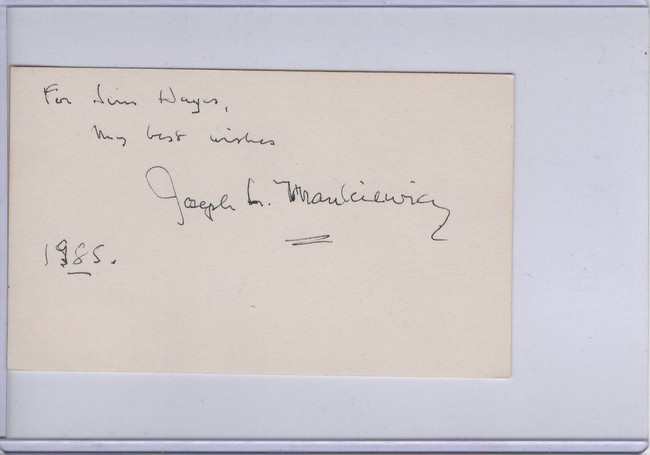 Joseph Mankiewicz Signed Autograph Index Card Cut Signature Director JSA II59147