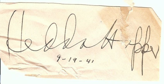 Hedda Hopper Signed Autographed Cut Signature Trumbo Actress JSA II59883