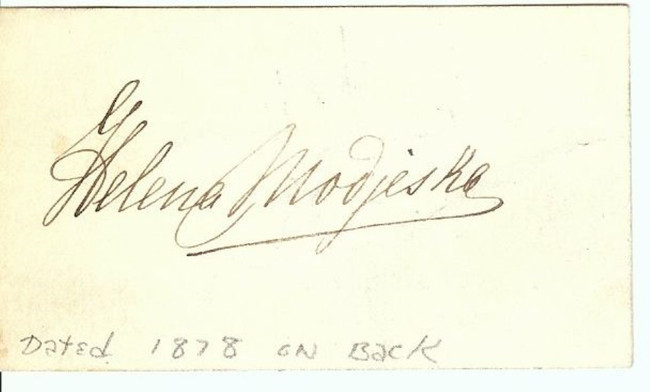 Helena Modjeska Signed Autographed Cut Signature 1878 Actress JSA JJ41017