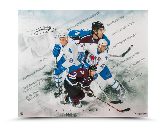Joe Sakic Signed Autographed 20X24 Photo "Super Joe" Avalanche Nordiques #/50