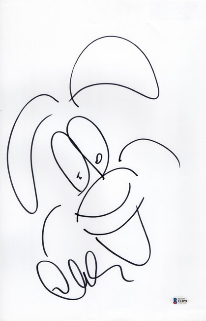 Charles Fleischer Signed Autograph 11X17 Sketch Drawing Roger Rabbit BAS U14094