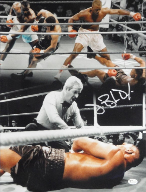 Buster Douglas Hand Signed Autographed 12X16 Photo VS Mike Tyson Loses