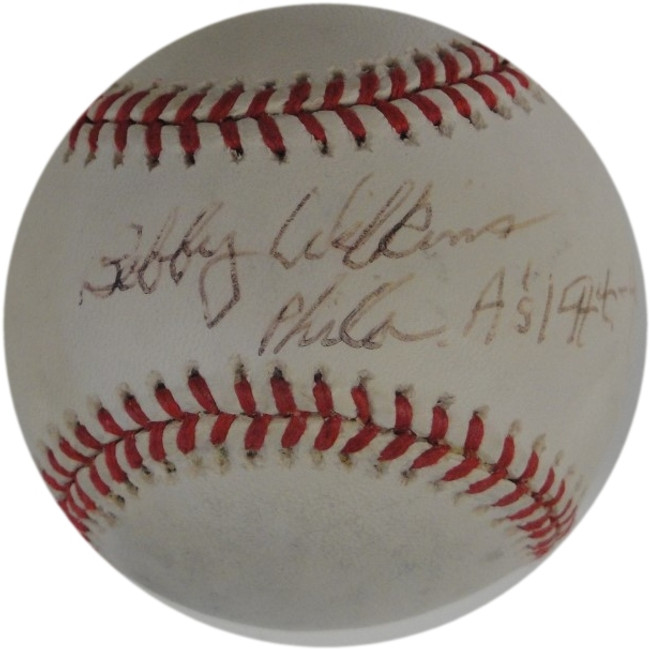 Bobby Wilkins Hand Signed Autographed Major League Baseball Philadelphia A's