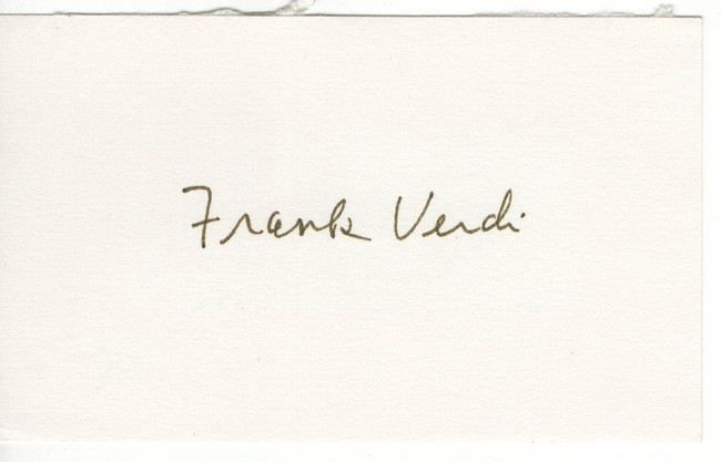 Frank Verdi Signed Autographed Index Card New York Yankees JSA JJ44759