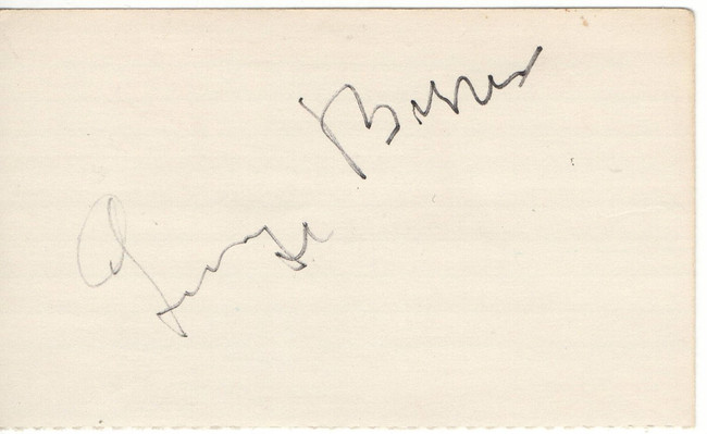 George Burns Signed Autographed 3X5 Index Card Legendary Comedian JSA JJ41584