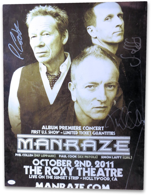 Manraze Band Signed Autographed 18X24 Poster Phil Collen Cook Laffy JSA JJ44783