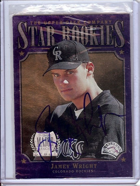 Jamey Wright 1996 Upper Deck Signed RC Rookie Autograph Rockies JSA KK56490 #228