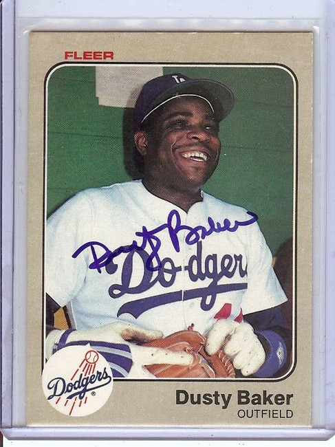 Dusty Baker 1983 Fleer Hand Signed Autograph Dodgers JSA KK56503 #201