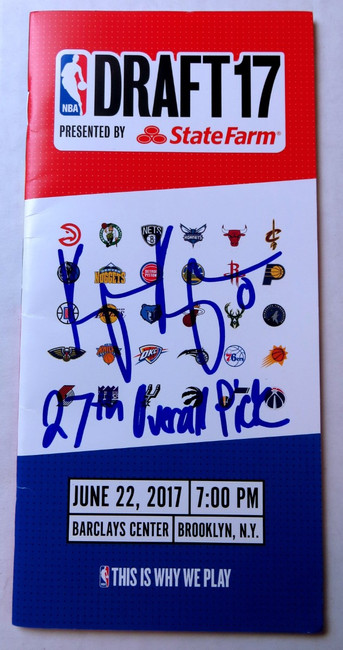 Kyle Kuzma Signed Autograph 21017 NBA Draft Program Lakers 27th Pick JSA KK56507