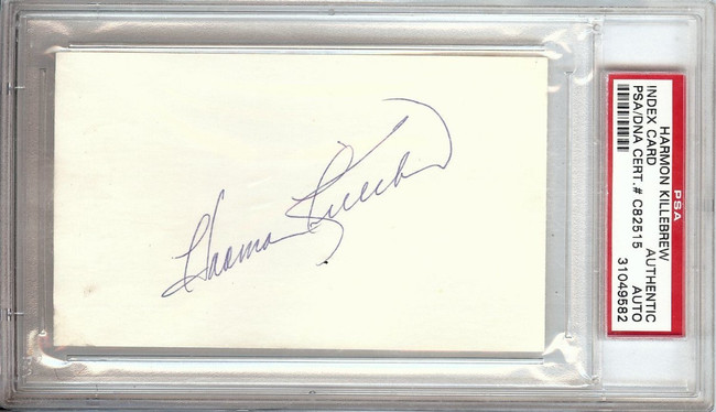 Harmon Killebrew Signed Autographed Index Card Minnesota Twins PSA/DNA 31049582