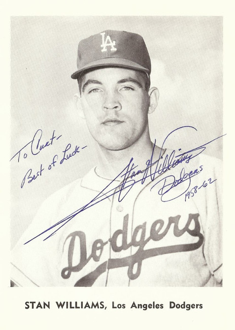 Stan Williams Signed Autographed 5X7 Photo Jay Publishing Dodgers To Curt COA