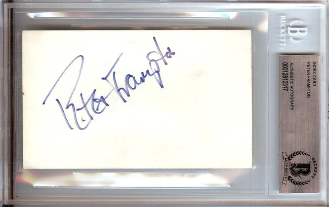 Peter Frampton Signed Autographed 3X5 Index Card Music Legend Beckett BGS