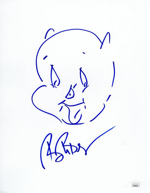 Bob Bergen Signed Autographed 11X14 Sketch Porky Pig Looney Tunes JSA NN18235