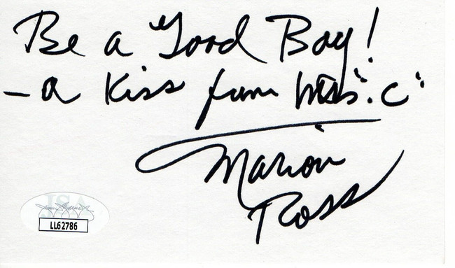 Marion Ross Signed Autograph Index Card Happy Days Mrs. C Inscribed JSA LL62786