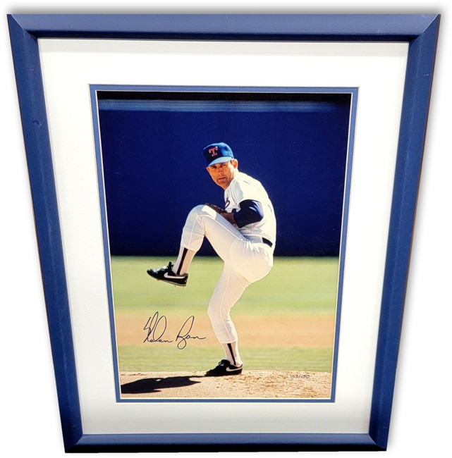 Nolan Ryan Signed Autographed Framed Photo Texas Rangers Wind-Up GV806771