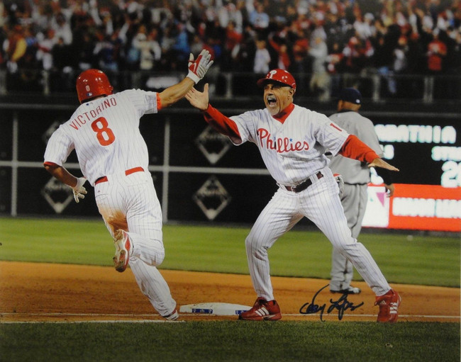 Davey Lopes Signed Autographed 16x20 Photograph Philadelphia Phillies Champs COA