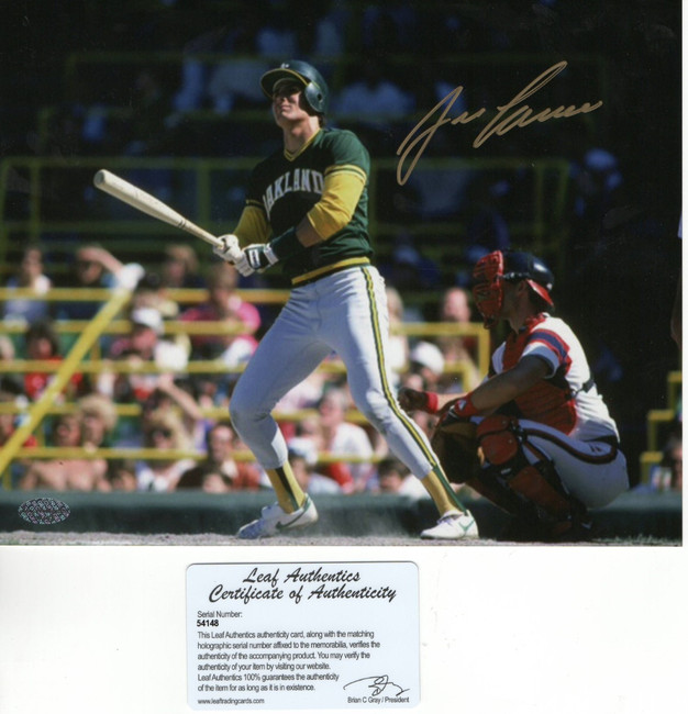 Jose Canseco Signed Autographed 8X10 Photo Oakland A's Leaf Authentic COA
