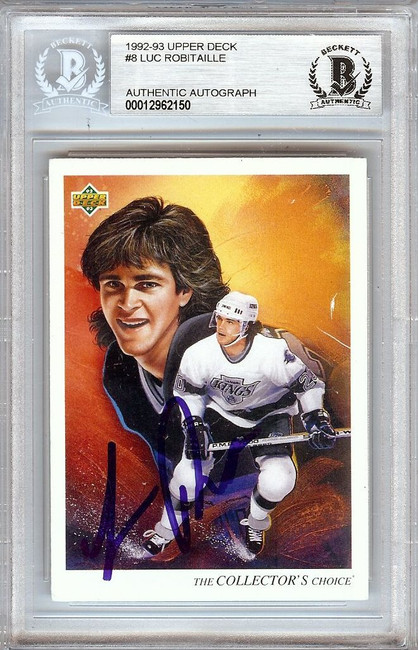 Luc Robitaille 1992-93 Upper Deck Hand Signed Autograph Beckett Slabbed #8