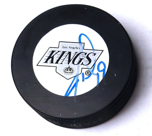 John Druce Signed Autographed Hockey Puck Los Angeles Kings Blue Ink w/COA