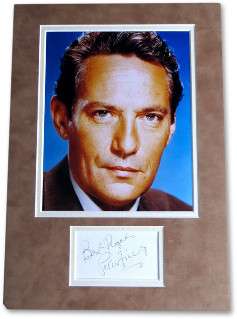 Peter Finch  Signed Autographed Matted Index Card Photo Network JSA QQ62733
