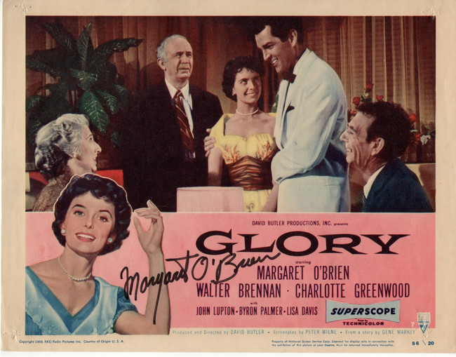 Margaret O'Brien Signed Autographed 11X14 Lobby Card Glory JSA QQ62697