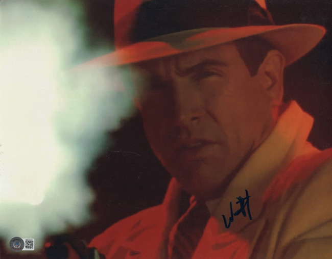 Warren Beatty Signed Autographed 11X14 Photo Dick Tracy Shooting BAS BB38283