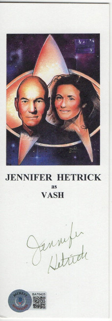 Jennifer Hetrick Signed Autographed Bookmark Star Trek: TNG Vash BAS BA70425