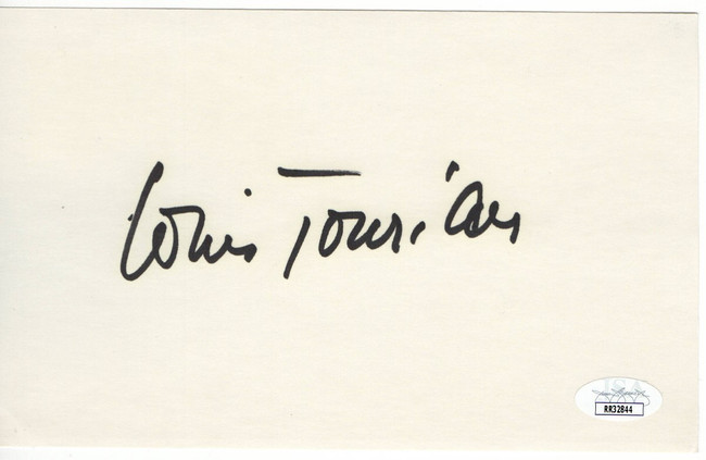Louis Jourdan Signed Autographed 5X8 Index Card Hollywood Actor JSA RR32844