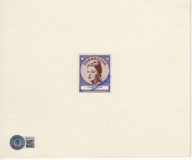 Joan Fontaine Signed Autographed Postage Stamp Legendary Actress BAS BA70332